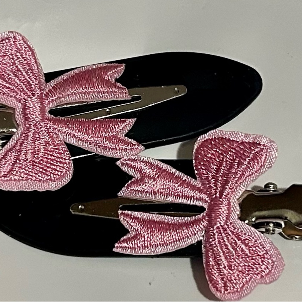 Bow Creaseless Hair Clips (Black)